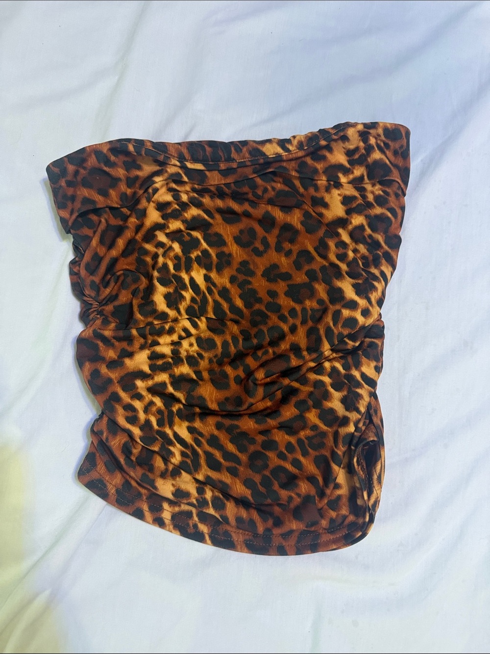 Leopard Print Tube Top - Brown Animal Print Strapless Top